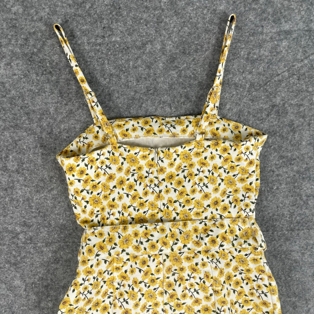 Forever 21 Sunflower Floral Mini Dress w/ Belt Yellow 90s Cottagecore Small - Picture 10 of 13